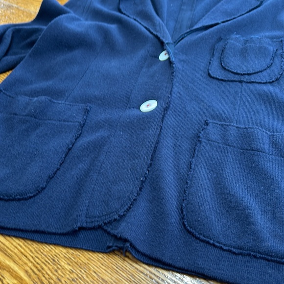 Lynn Ritchie cotton/bamboo blazer. Navy blue. Size Medium. - Picture 5 of 13